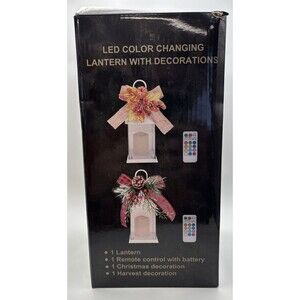White LED Color Changing Lantern Harvest & Christmas New In Box With Remote